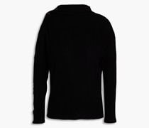 Rollkragenoberteil aus geripptem Jersey mit Cut-outs