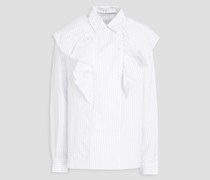 Cardon doppelreihiges Hemd aus Baumwollpopeline mit Rüschen und Streifen