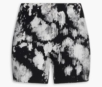 Shorts aus einer gerippten Baumwomischung mit Print
