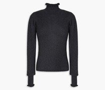 Gerippter Rollkragenpullover aus Kaschmir S