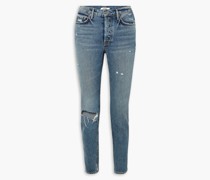 Karolina hoch sitzende Jeans mit schmalem Bein inDistressed-Optik 30