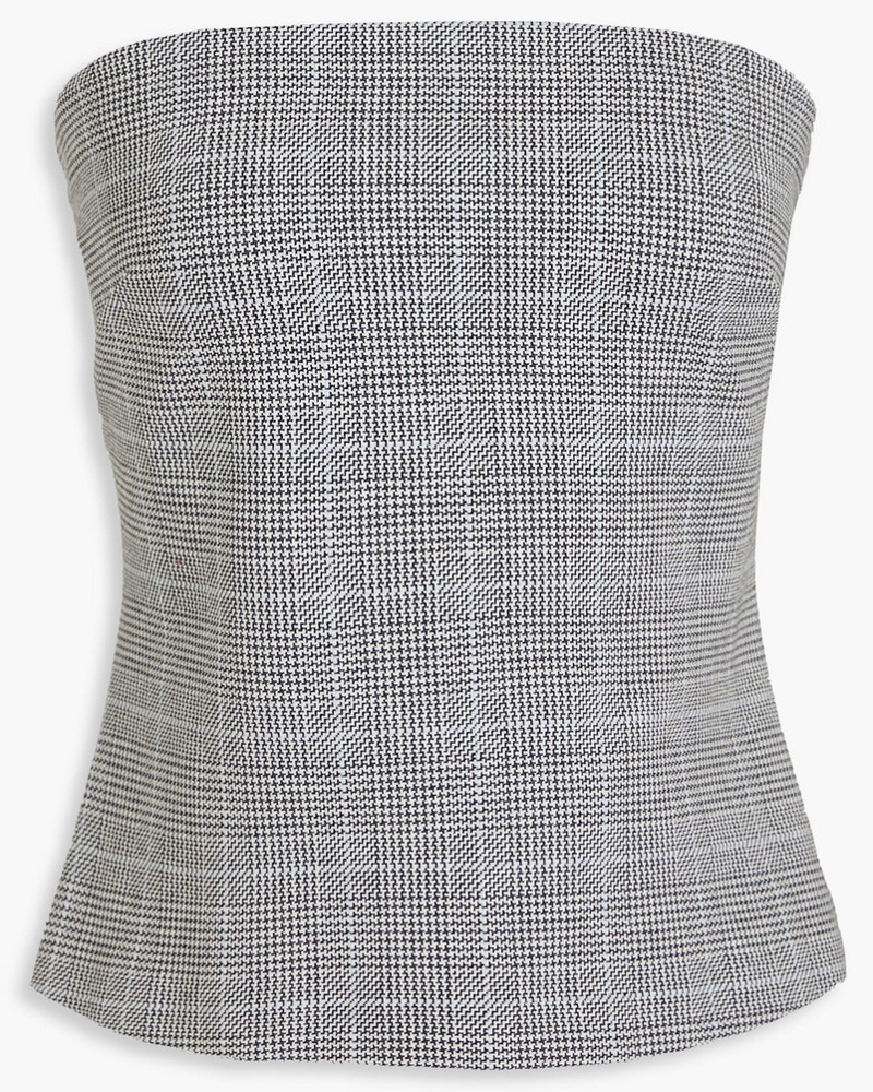 Rosetta Getty Damen Bustier-Obertei aus Stretch-Ponte mit Hahnentrittmuster