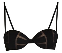 Bikini-Oberteil mit Mesh-Besatz