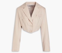 Cropped Blazer aus Twill aus einer Wollmischung