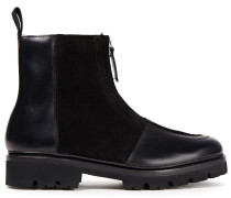 Ankle Boots aus Leder und Veloursleder