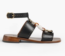 Otta Sandalen aus perforiertem Leder mit Ringverzierungen