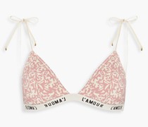 Triangel-Bikini-Oberteil mit Print