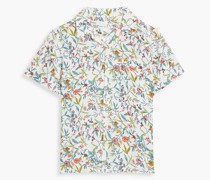 Hemd aus Leinen mit floralem Print M
