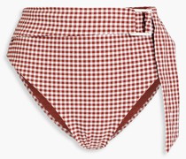 Anais hoch sitzendes Bikini-Höschen mit Gürtel und Gingham-Karo M