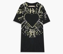 Minikleid aus Baumwoll-Jersey mit Batikmuster