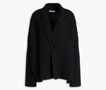 Meierter Cardigan aus einer gerippten Wo-Kaschmirmischung