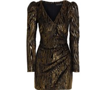 Amari gerafftes Minikleid aus Devoré-Samt mit Metallic-Effekt