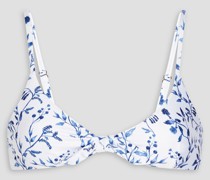 Tamarindo Triangel-Bikini-Oberteil mit floralem Print und Knotendetail
