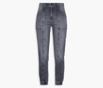 Hoch sitzende Cropped Jeans mit schmalem Bein inausgewaschener Optik 24