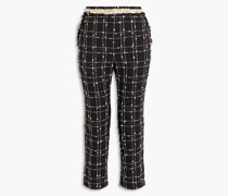 Ace Cropped-Hose aus Bouclé-Tweed mit Metallic-Effekt und geradem Bein