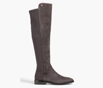 Overknees aus Veloursleder und Neopren