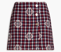 Minirock aus Tweed mit Wickeleffekt und Zierknöpfen