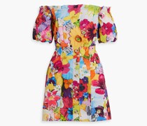 Kylie schulterfreies Minikleid aus Baumwollpopeline mit Print