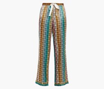 Pyjama-Hose aus Satin mit Print