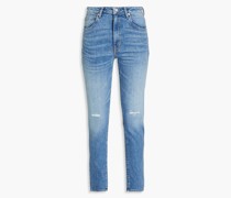 Leila hoch sitzende Skinny Jeans inDistressed-Optik 25