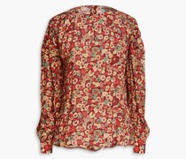 Bluse aus Crêpe de Chine mit floralem Print