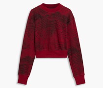 Bedruckter Pullover aus Jacquard-Strick aus einer Baumwollmischung