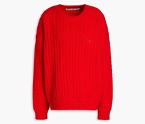 Zopfstrickpullover aus einer Bauwollischung