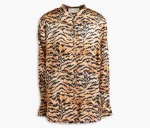 Bobbi Hemd aus Seidensatin mit Tigerprint