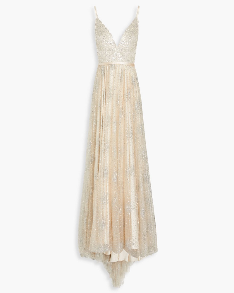 Catherine Deane Damen Brautkleid aus Tüll mit Glitter-Finish und Verzierung
