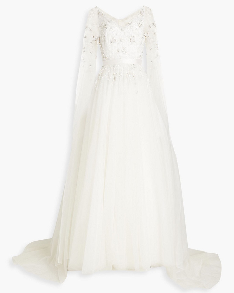 Jenny Packham Damen Anemone gerafftes Brautkleid aus Tüll mit Verzierung