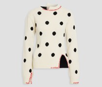 Pullover aus Jacquard-Strick aus Wolle mit Polka-Dots