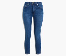 Cult hoch sitzende Cropped Skinny Jeans inDistressed-Optik