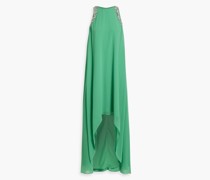 Asymmetrisches Maxikleid aus Chiffon mit Kristallverzierung