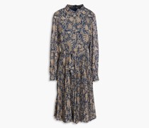 Plissiertes Kleid aus Georgette mit Paisley-Print