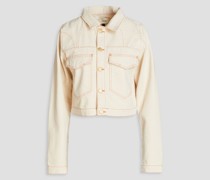Cropped Jeansjacke mit Steg