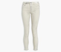 Cate halbhohe Skinny Jeans mit Metallic-Beschichtung 24