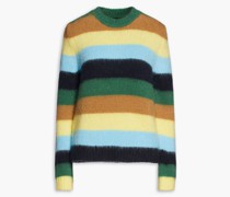 Gebürsteter Strickpullover mit Streifen 2