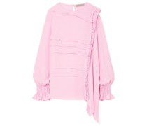 Pleated crepe de chine blouse