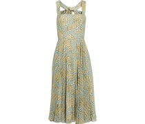 Bedrucktes Kleid aus Chiffon mit Schleife