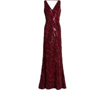 Verzierte Robe aus Crêpe mit Cut-outs