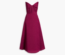 Trägerloses Midikleid aus Cloqué-Jacquard