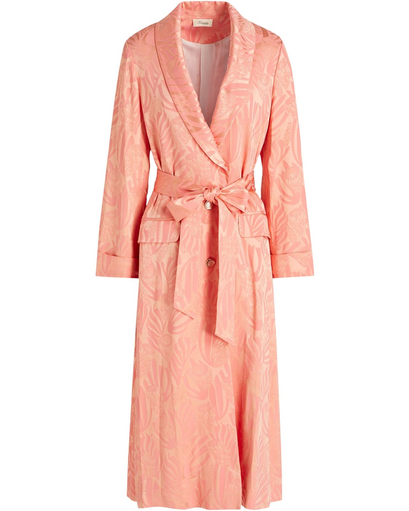 Temperley London Damen Fresco Mantel aus glänzendem Jacquard Temperley London Damen Fresco Mantel aus glänzendem Jacquard