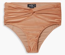 Hoch sitzendes Bikini-Höschen mit Raffungen und Twist-Detail an der Vorderseite
