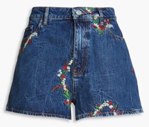 Jeansshorts mit Stickereien 24