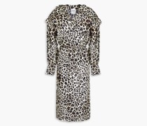 Kleid aus elastischem Jersey mit Leopardenprint und Wickeleffekt S