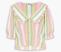 Tuscany Cropped Bluse aus Baumwollpopeline mit Streifen