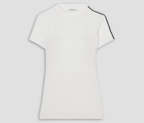 T-Shirt aus einer gerippten Pima-Baumwoll-Modalmischung mit Stretch-Anteil