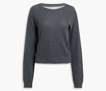 Meliertes Sweatshirt aus einer Baumwoll-, Kaschmir-Seidenmischung 4