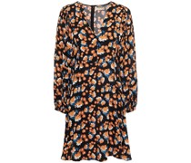 Minikleid aus Crêpe de Chine mit floralem Print