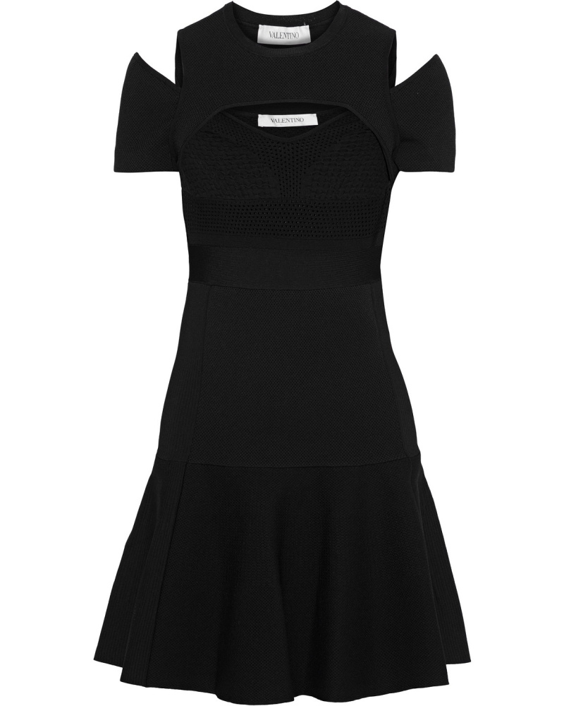 Valentino Garavani Damen Mehrlagiges Minikleid aus Strick mit Cut-outs S